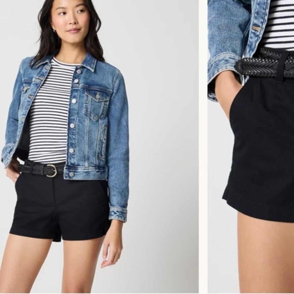 J.CREW 3.5" Classic Chino Shorts Black Sz 00 NWT Casual Summer Preppy Minimalist